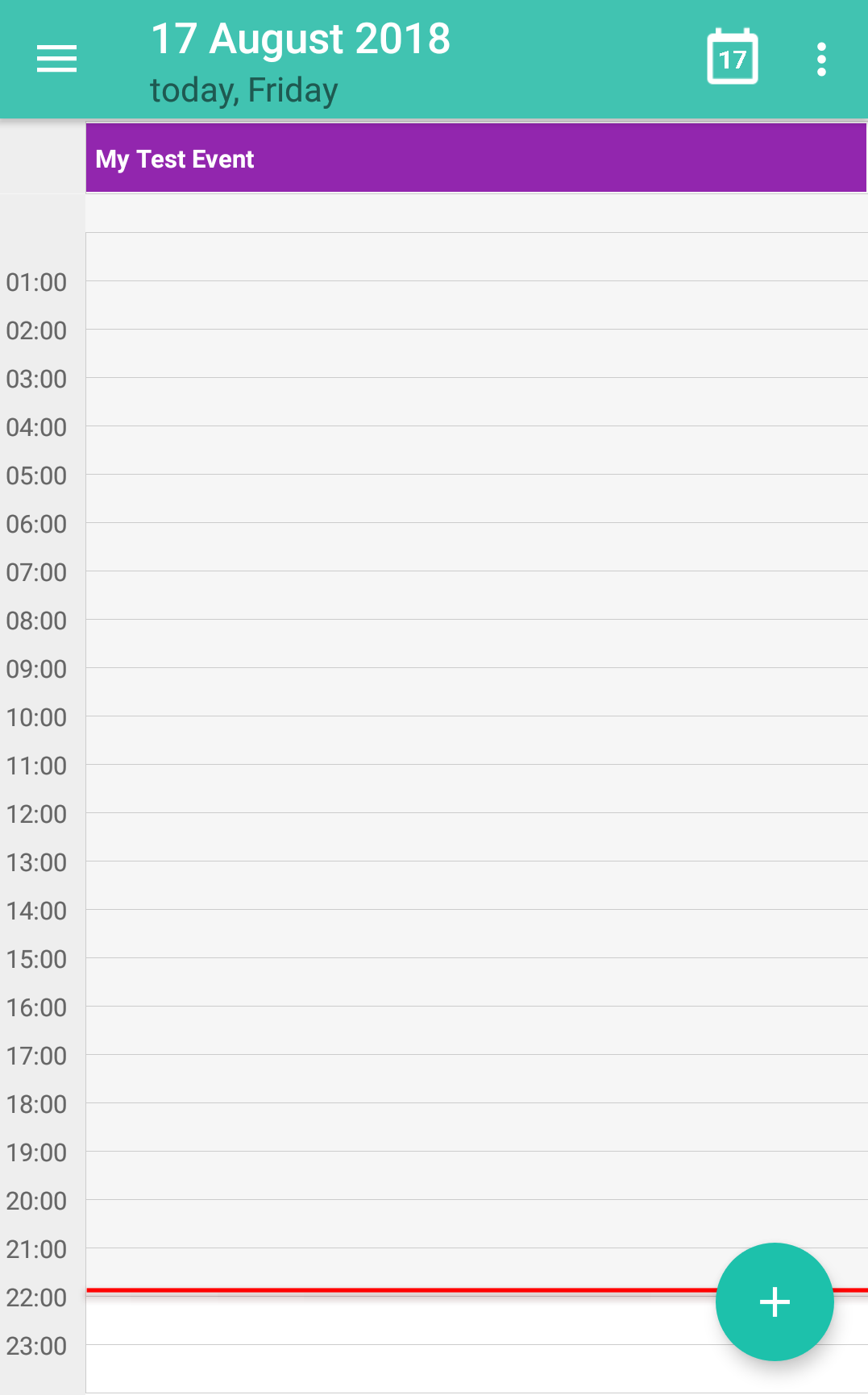 Screenshot of an Android calendar app