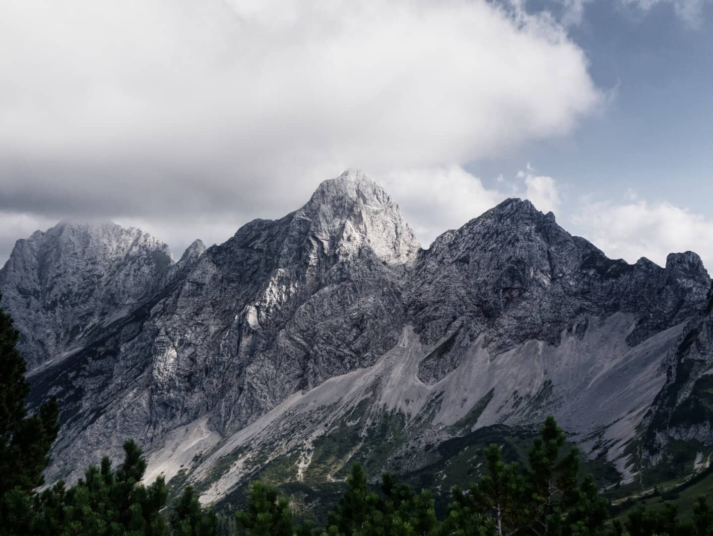 Kellenspitze mountain in the evening sun in Reutte, Austria