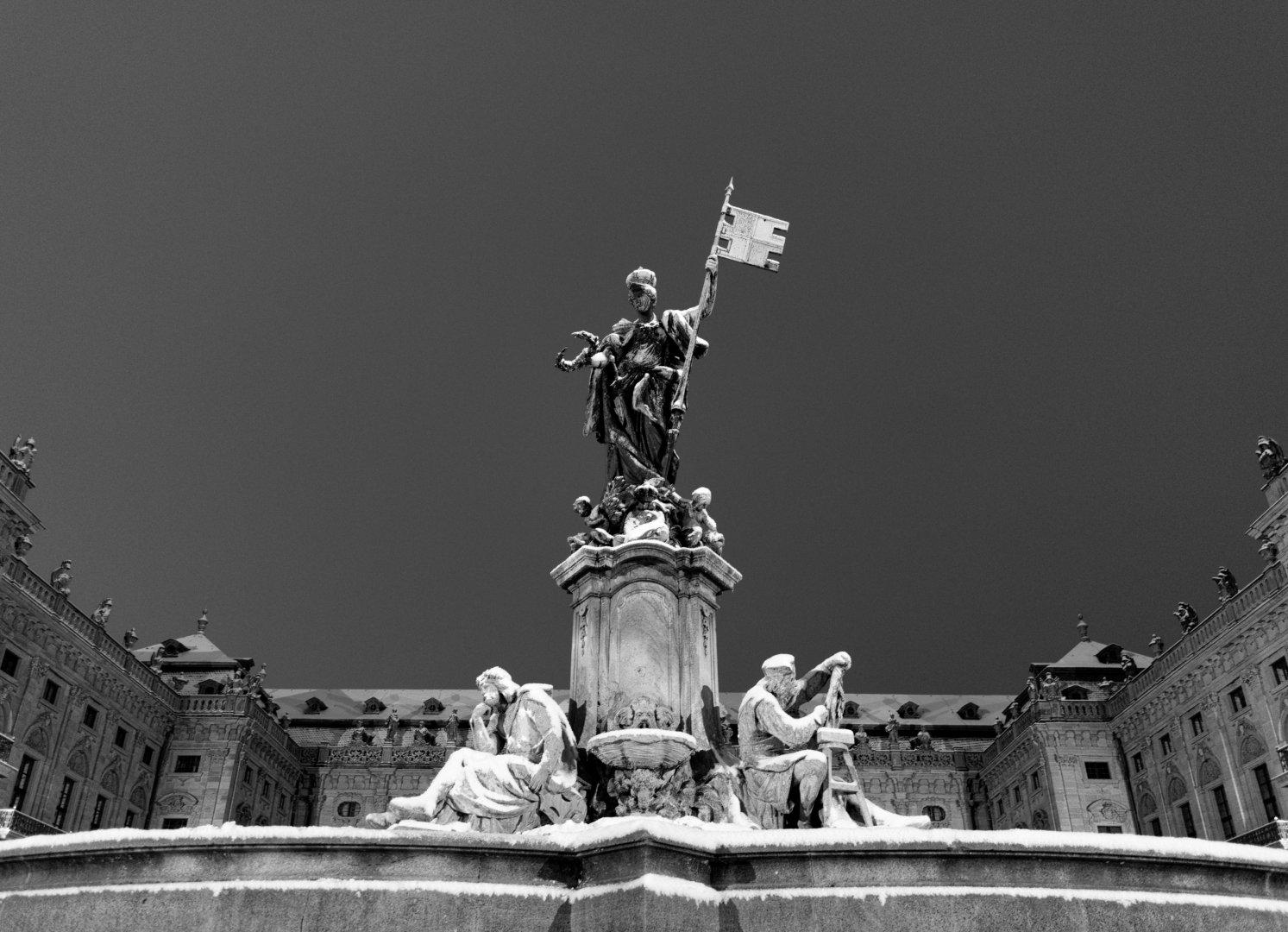 Franconia, a statue in front of the Residence palace in Würzburg, Germany