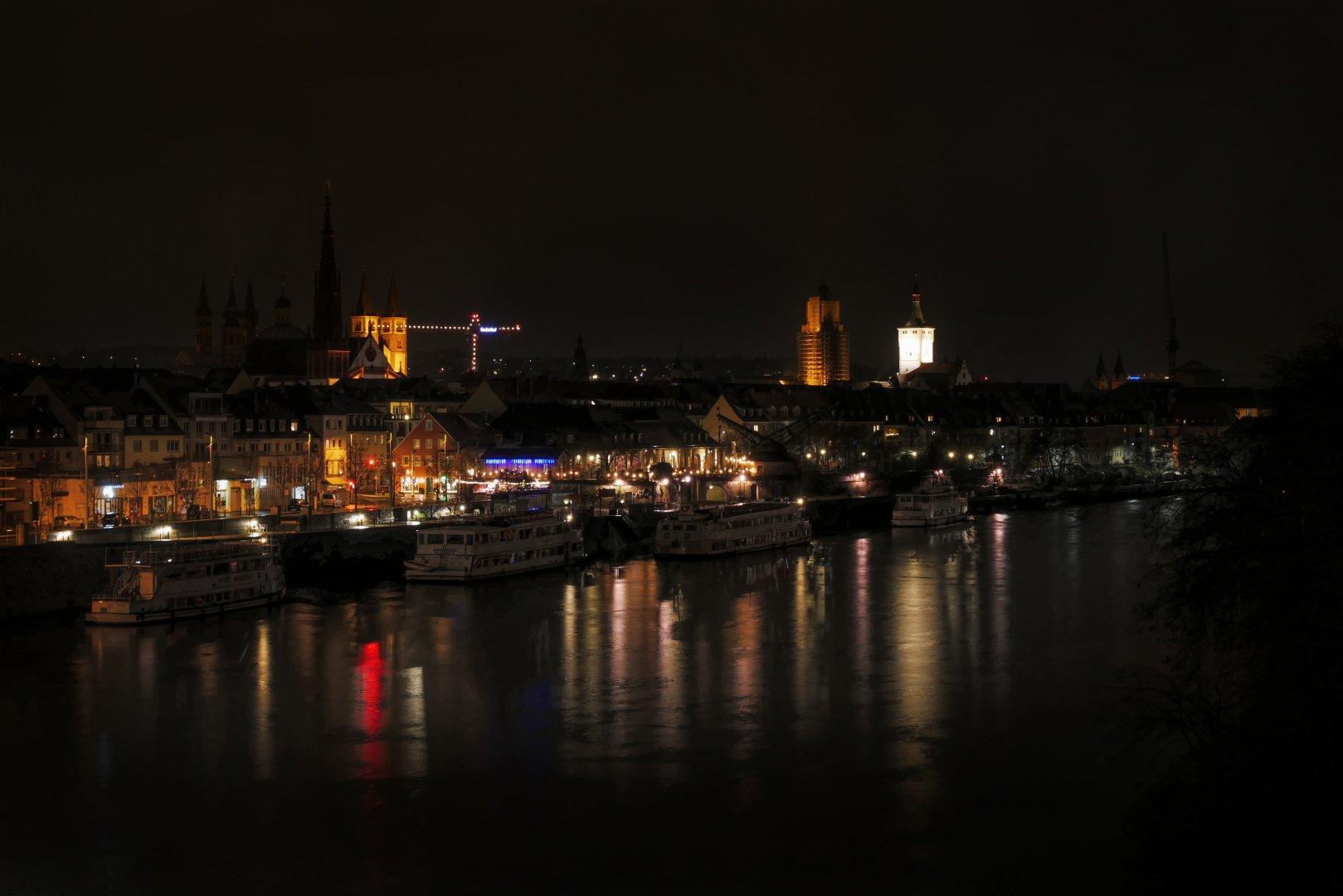 Würzburg old town at night