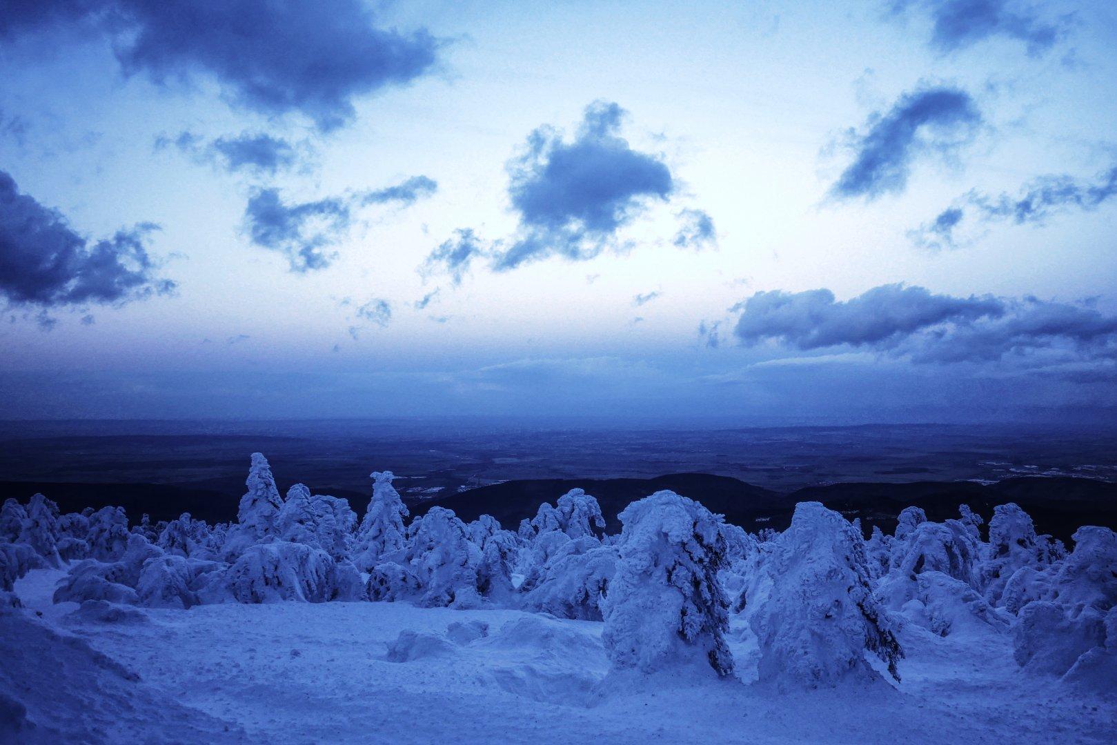 Dusk at Brocken mountain, Germany